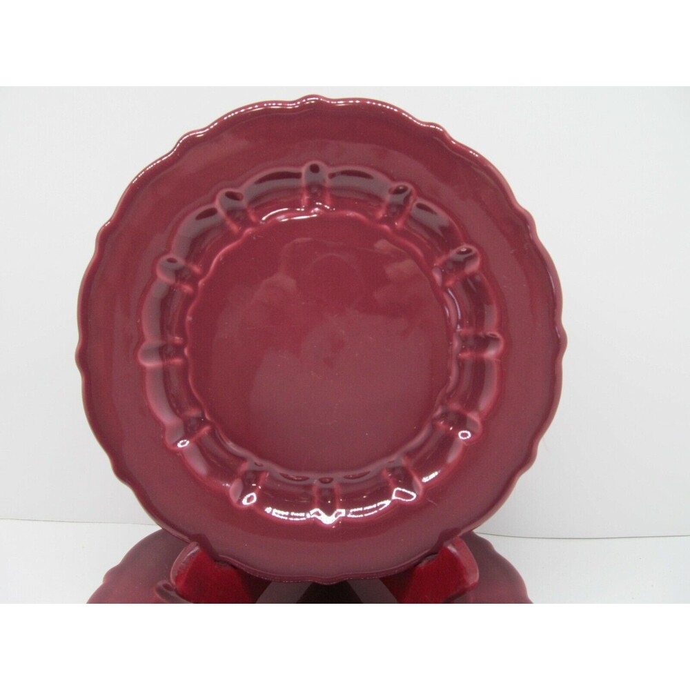 Cuisine Provencale Burgundy MATCERAMICA 8"  Salad plates bundle of 4 - Picture 8 of 11